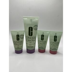 Lot 4 Clinique All About Clean Liquid Facial Soap Mild NEW Oily And Dry Combo